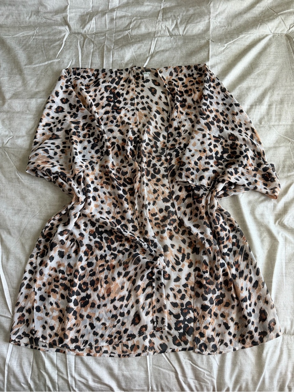 Aerie Cheetah Print Sheer Kimono Cover Up Top (OS)